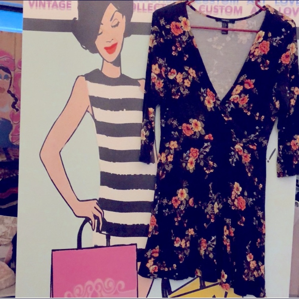 Black flower print Dress